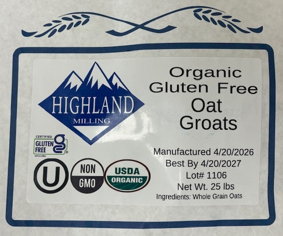 Oat Groats (organic, certified gluten-free)