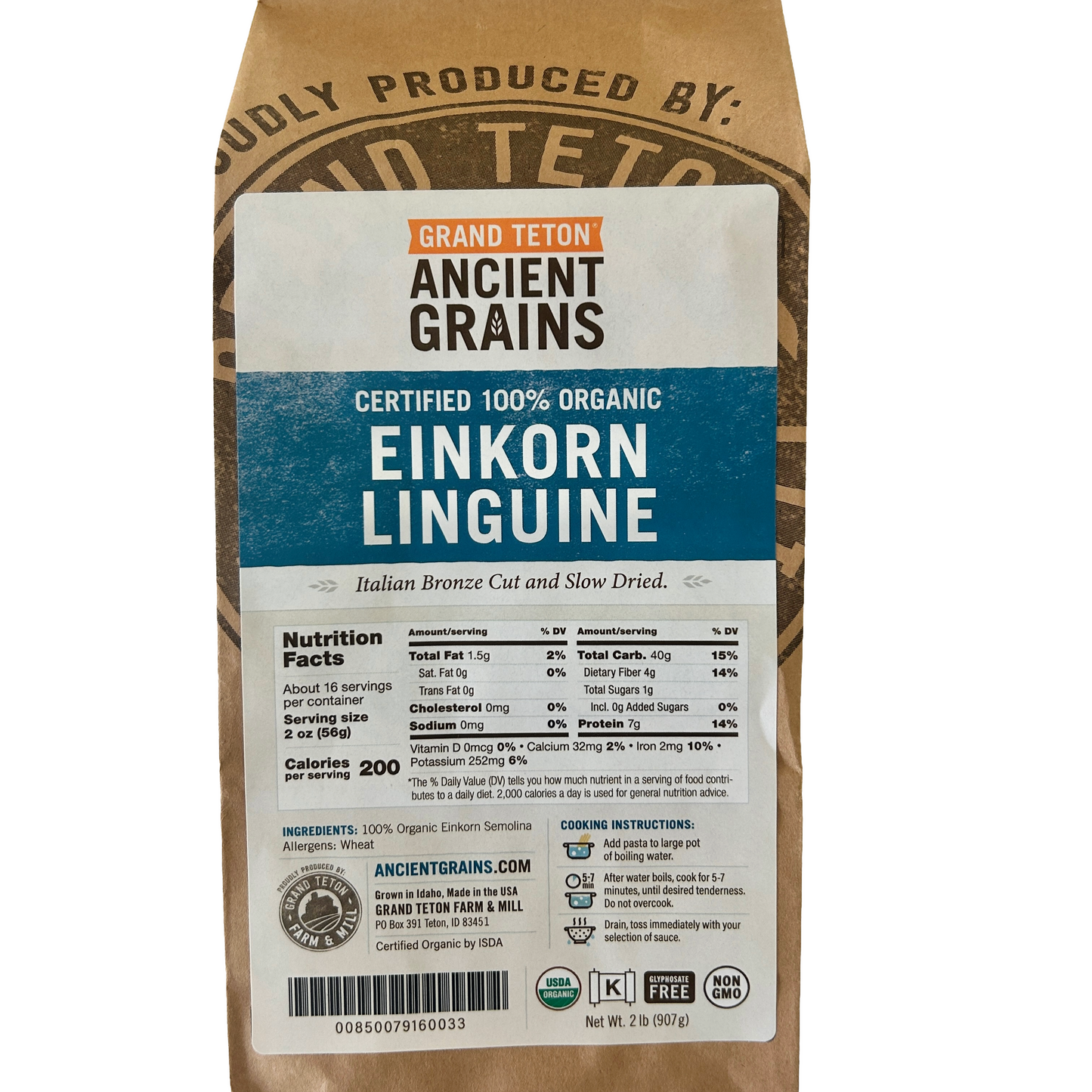 Organic Einkorn Linguine Pasta