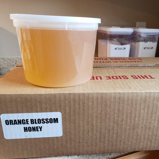 Orange Blossom Honey (Raw) - Case of 6, 5lb tubs / 30lbs.  Local UT pickup only. image 0