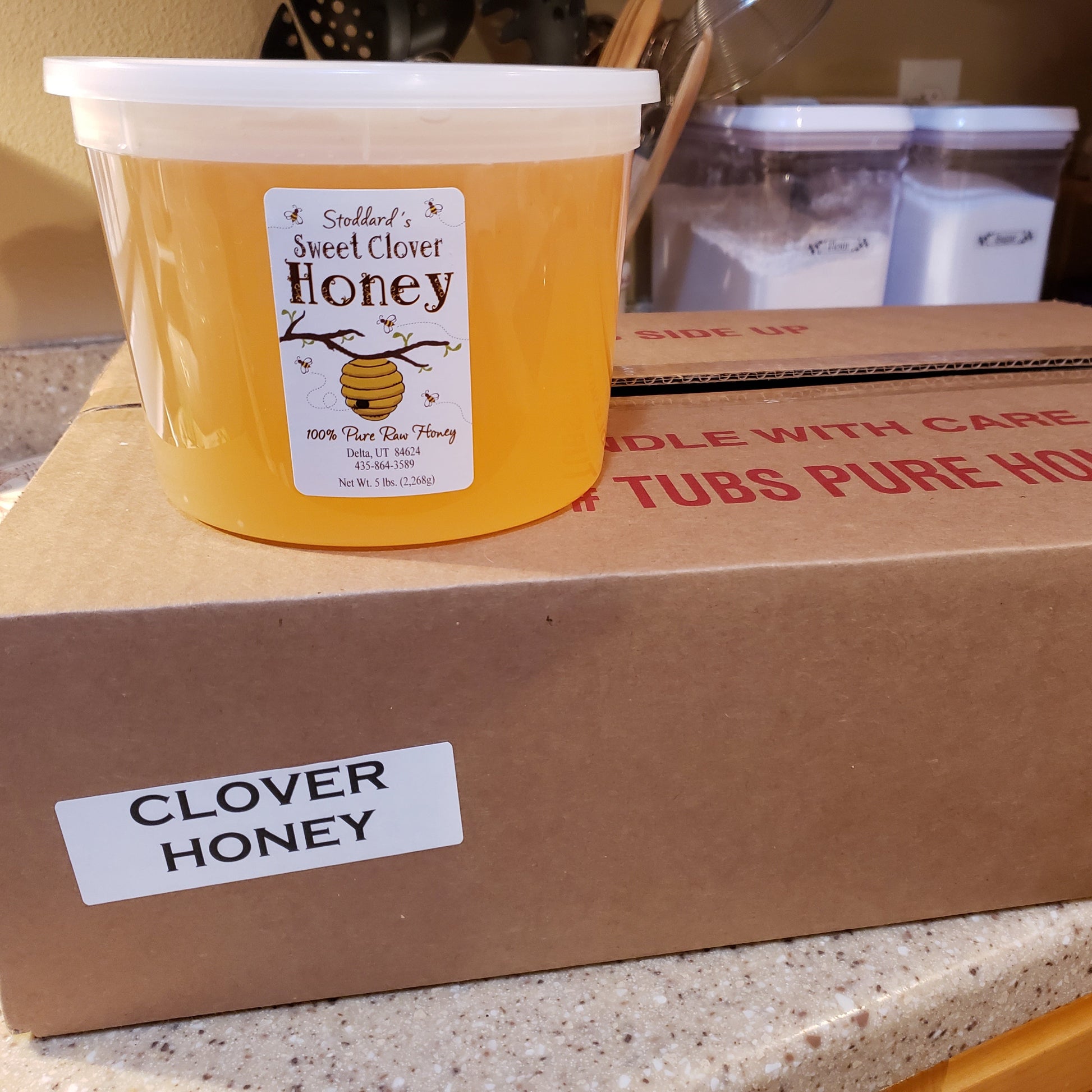 Raw Honey - Clover and Local UT Honey - Case (6 - 5lb tubs / 30lbs) image 0