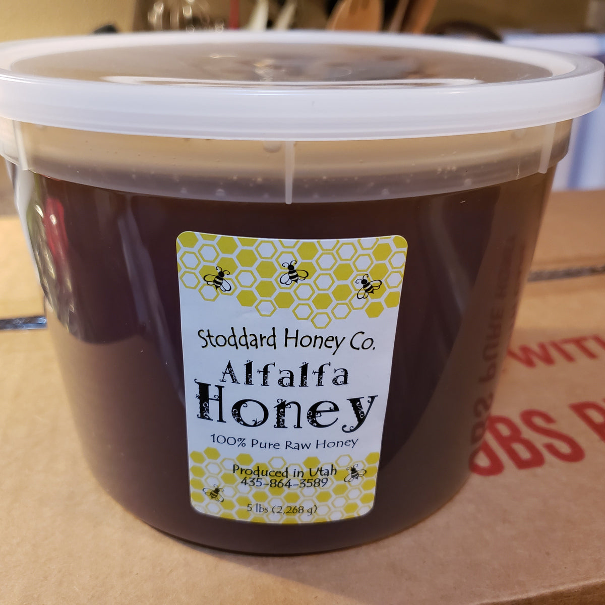 Alfalfa Honey (Local Utah/Raw) - 5lb tub image 0